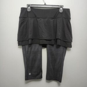 Athleta women's skort with long shorts size large black and gray